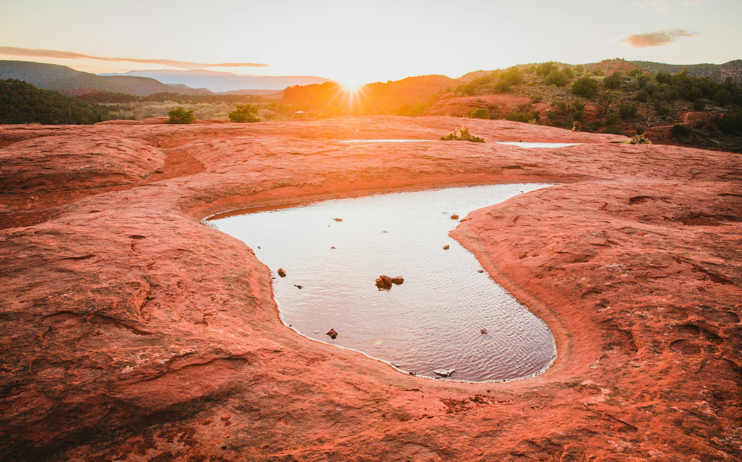 Sedona red rock landscape for massage therapy and post hike recovery